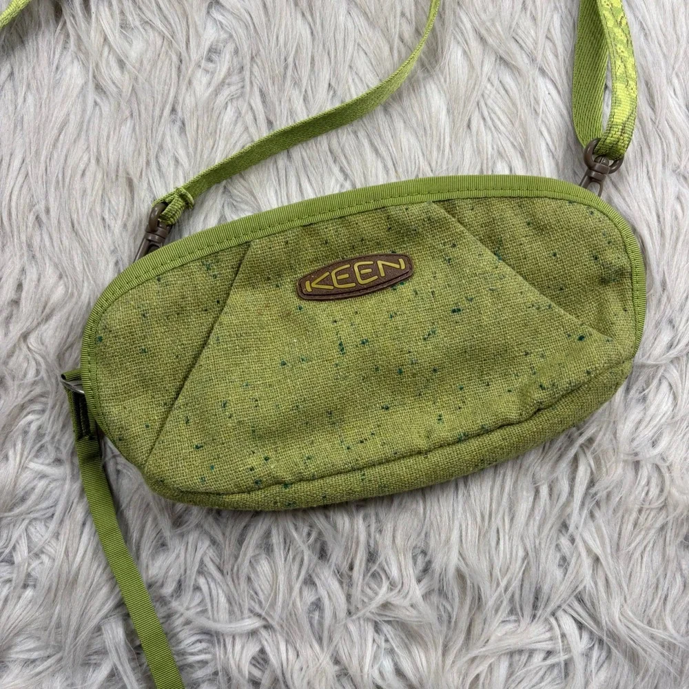 Keen Green Tweed Mini Organizer Crossbody Bag Travel Dopamine Casual Artsy